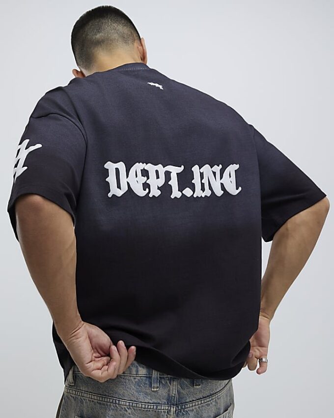 Svart oversized-passformad Dept Inc-T-shirt