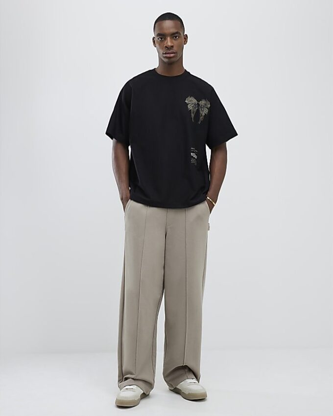Svart oversized-passformad Honshu Beasty T-shirt