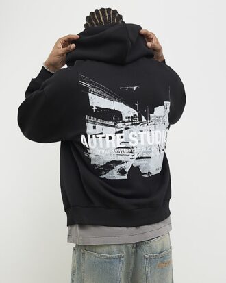 Svart oversized-passformad hoodie från Autre Studios