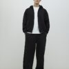 Svart oversized-passformad hoodie med dragkedja