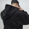 Svart oversized-passformad hoodie med dragkedja