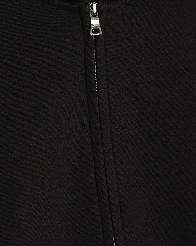 Svart oversized-passformad hoodie med dragkedja
