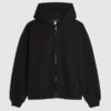Svart oversized-passformad hoodie med dragkedja