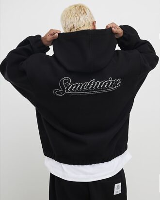 Svart oversized-passformad Sanctuaire-hoodie i filt