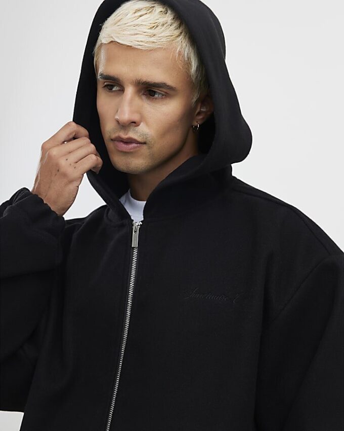 Svart oversized-passformad Sanctuaire-hoodie i filt