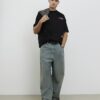 Svart oversized-passformad T-shirt med japansk bil