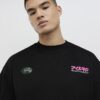Svart oversized-passformad T-shirt med japansk bil