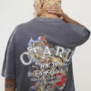 Svart oversized-passformad tvättad Otaru-T-shirt