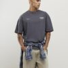 Svart oversized-passformad tvättad Otaru-T-shirt