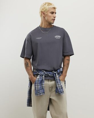 Svart oversized-passformad tvättad Otaru-T-shirt