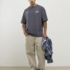 Svart oversized-passformad tvättad Otaru-T-shirt
