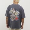 Svart oversized-passformad tvättad Otaru-T-shirt