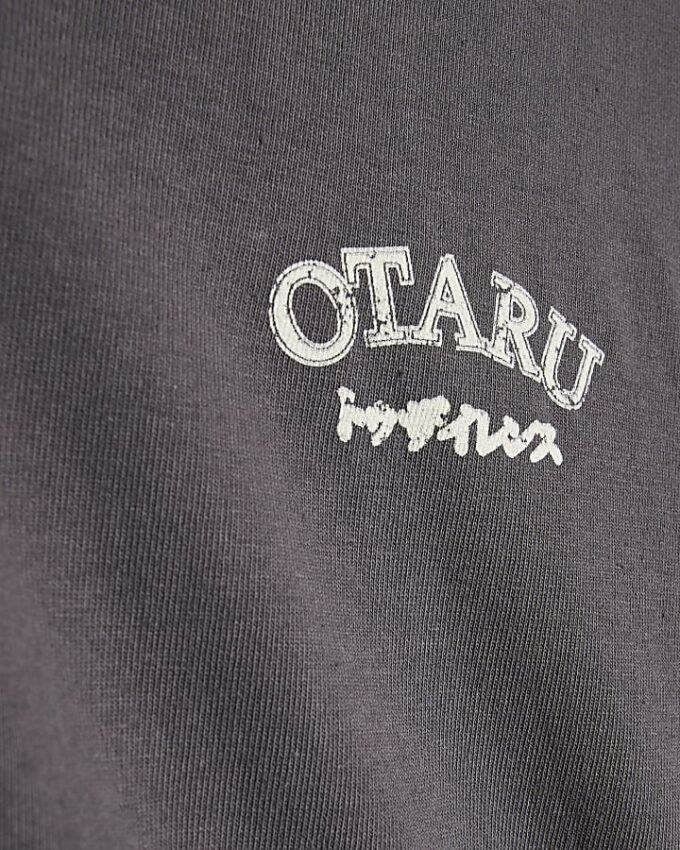 Svart oversized-passformad tvättad Otaru-T-shirt