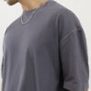 Svart oversized-passformad tvättad T-shirt
