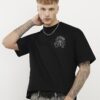 Svart oversized RI Back Crest T-shirt