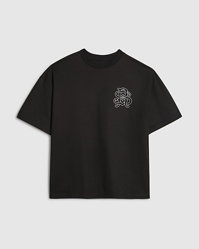 Svart oversized RI Back Crest T-shirt
