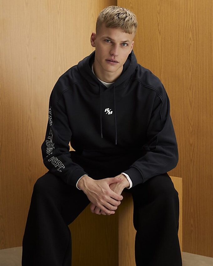 Svart oversized RXR Dept-hoodie