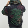 Svart oversized Serenity Dragon-hoodie
