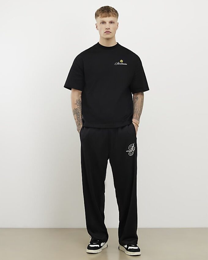 Svart oversized T-shirt med USA-vapen