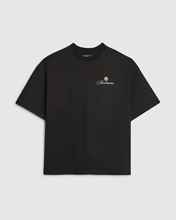 Svart oversized T-shirt med USA-vapen