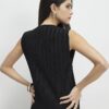 Svart plisserad väst
