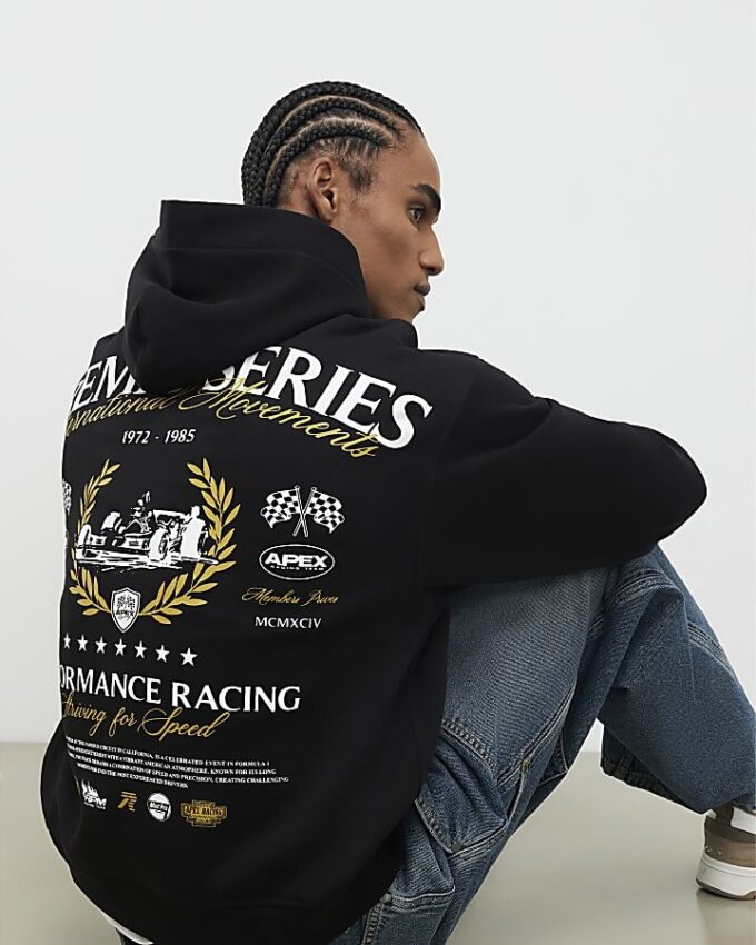 Svart Premio Series Racing Hoodie