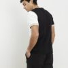 Svart Premium Slim Fit Blocked T-shirt