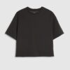 Svart premium-T-shirt med korta ärmar och boxig passform