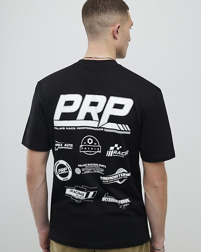 Svart PRP-badge-T-shirt med normal passform