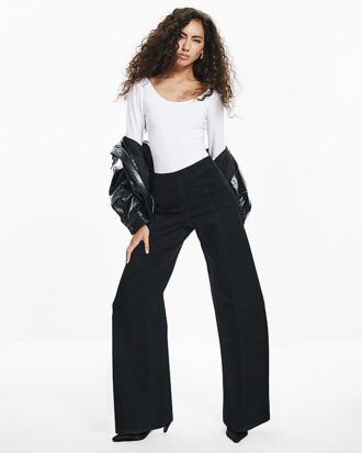 Svart Pull-On Sculpt Palazzo Jeans