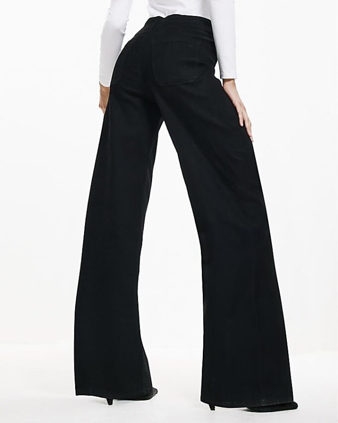 Svart Pull-On Sculpt Palazzo Jeans Svart Pull-On Sculpt Palazzo Jeans