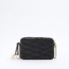 Svart quiltad crossbody-väska i konstläder