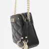 Svart quiltad crossbody-väska i konstläder