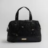 Svart quiltad Holdall-väska med hjärtmönster