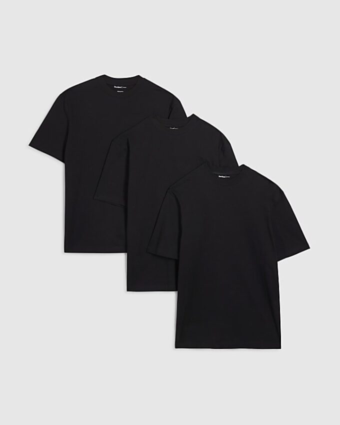 Svart Regular Fit 3-pack T-shirts