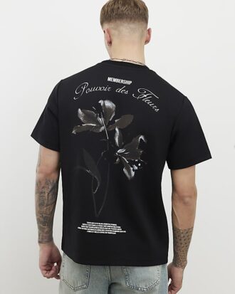 Svart Regular Fit Membership Floral T-shirt