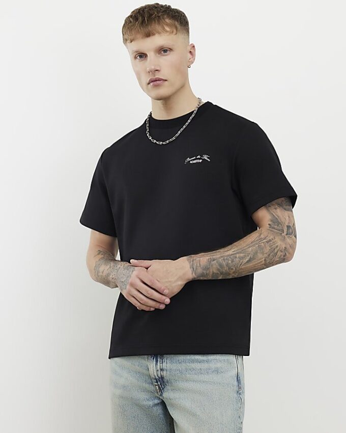 Svart Regular Fit Membership Floral T-shirt