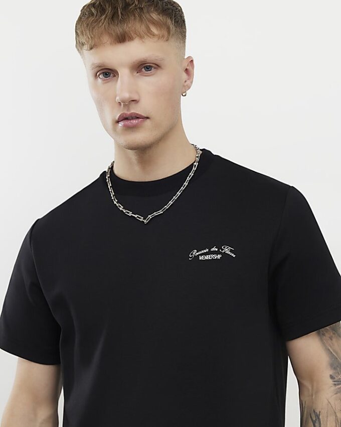 Svart Regular Fit Membership Floral T-shirt