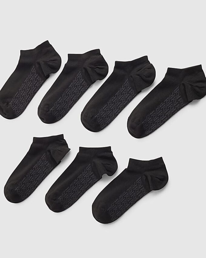 Svart RI Monogram 7-pack strumpor