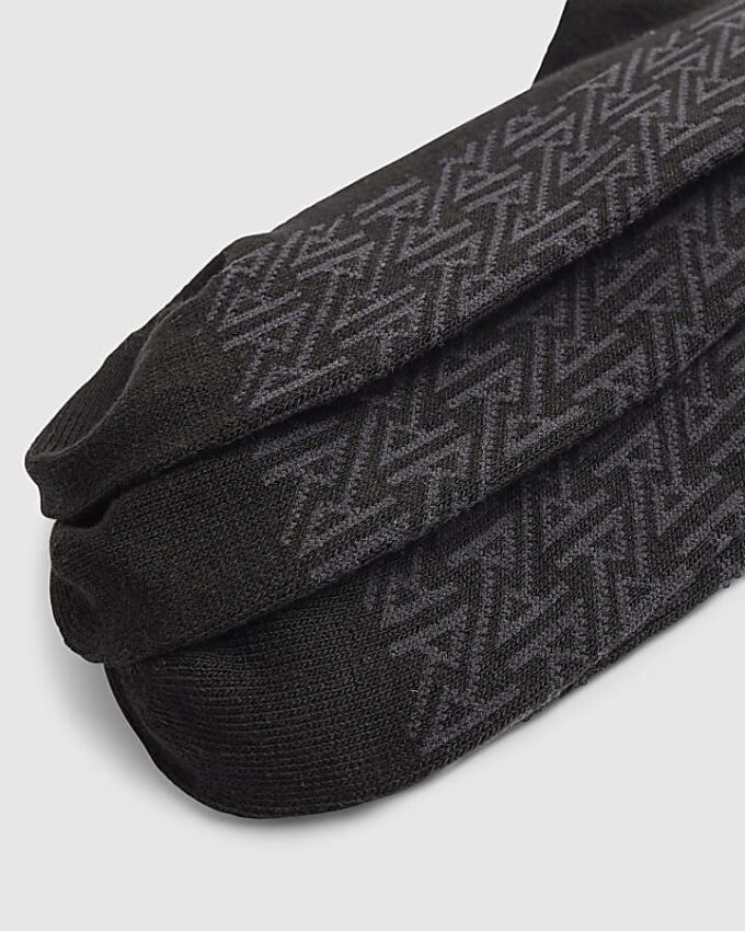 Svart RI Monogram 7-pack strumpor