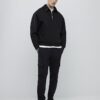 Svart ribbad sweatshirt med normal passform