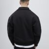 Svart ribbad sweatshirt med normal passform