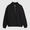 Svart ribbad sweatshirt med normal passform