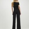 Svart ärmlös asymmetrisk draperad jumpsuit