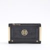 Svart RR-monogrampräglad miniväska