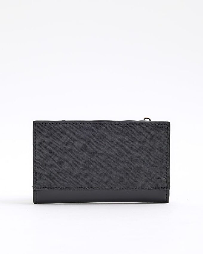 Svart RR-monogrampräglad miniväska