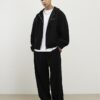 Svart Sanctuaire-hoodie i corduroy med dragkedja