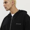 Svart Sanctuaire-hoodie i corduroy med dragkedja