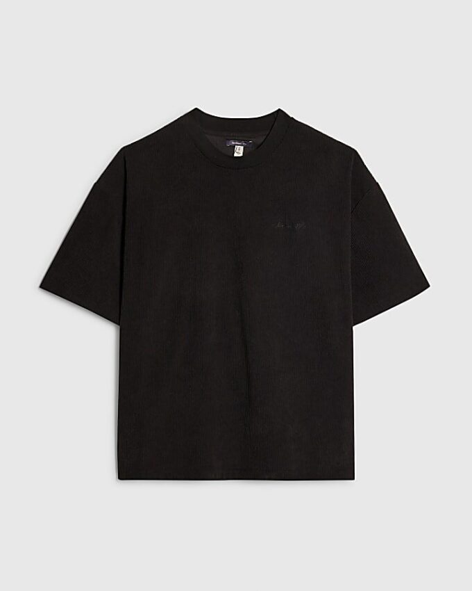 Svart Sanctuaire-T-shirt i regular fit med corduroy