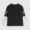 Svart Sanctuaire-T-shirt med dubbla lager för pojkar